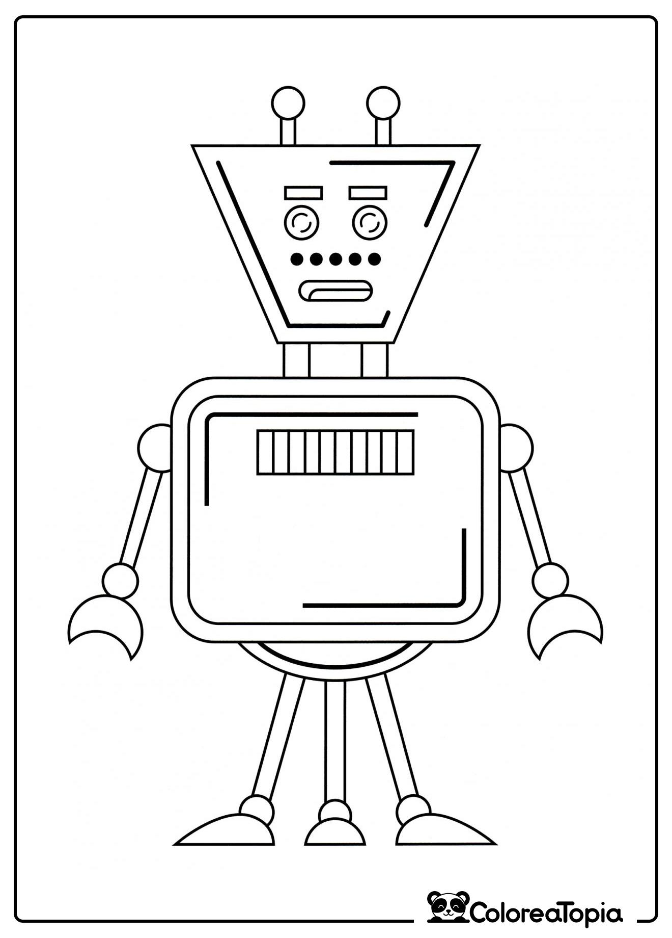 Robot con cabeza trapezoidal - dibujo para colorear