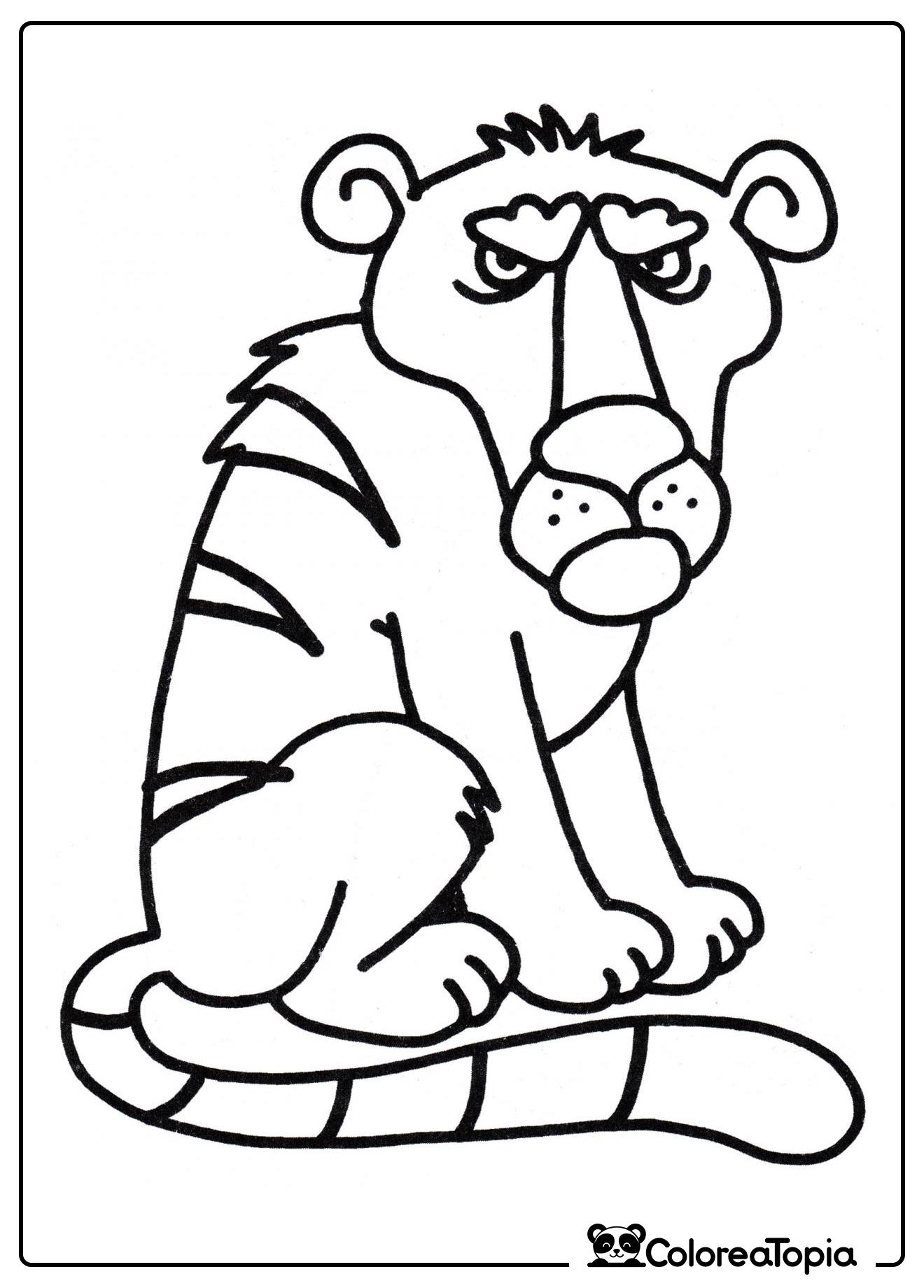 Tigre enfadado - dibujo para colorear
