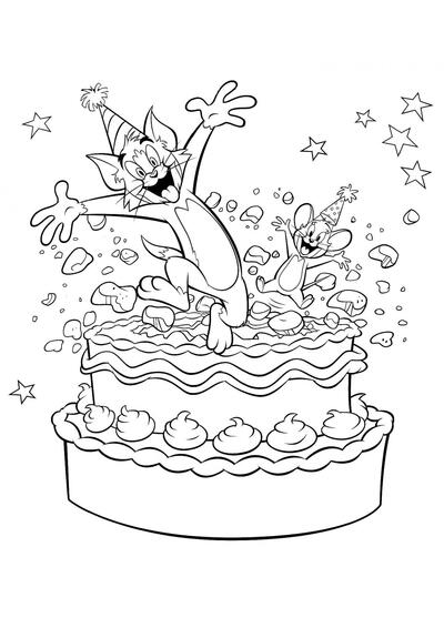 Tom y Jerry en el pastel