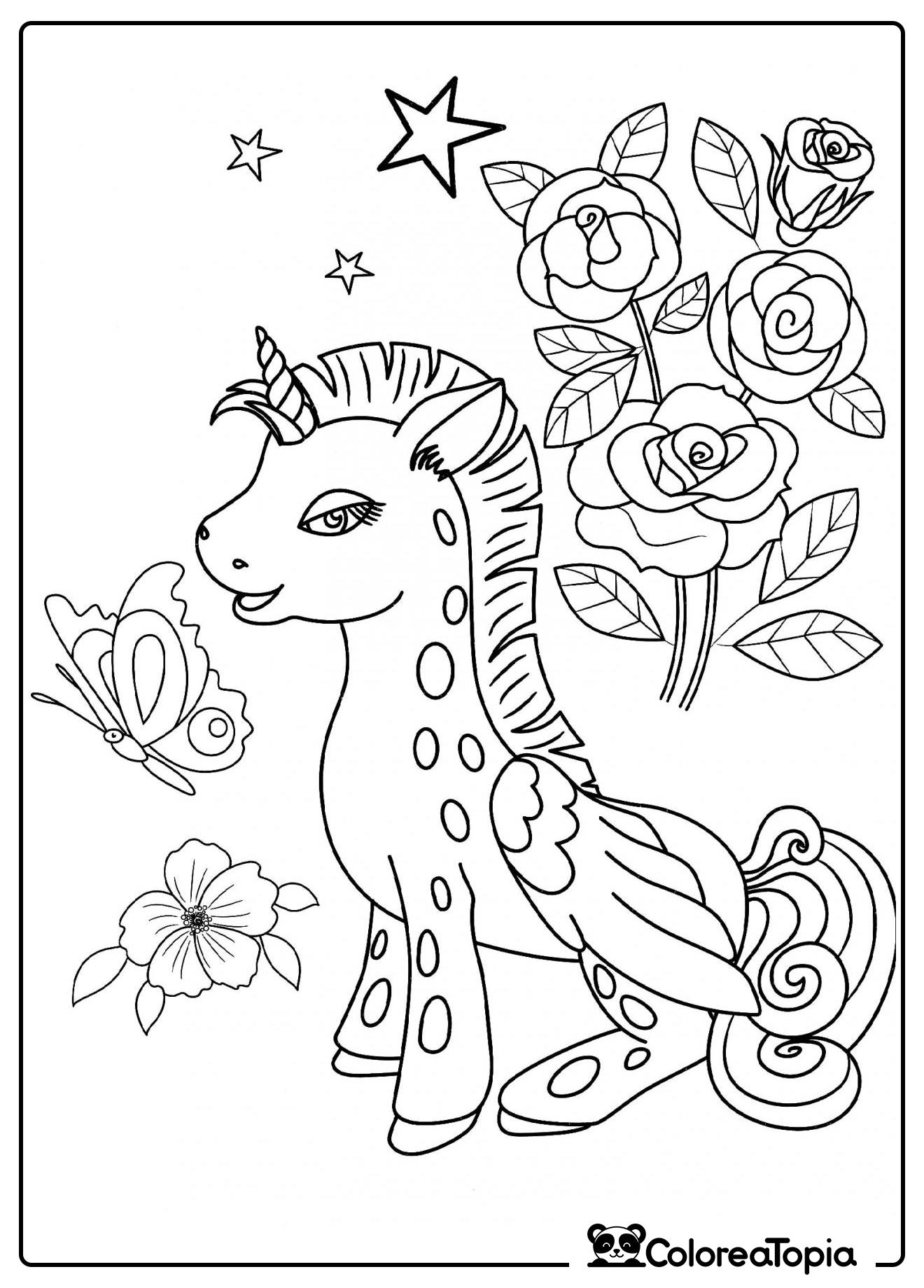 Unicorn cervatillo - dibujo para colorear