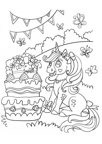 Unicorn y pastel gigante