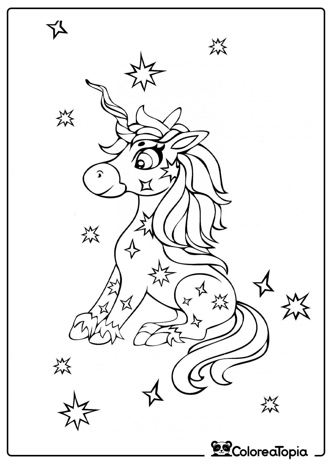 Unicornio estelar - dibujo para colorear