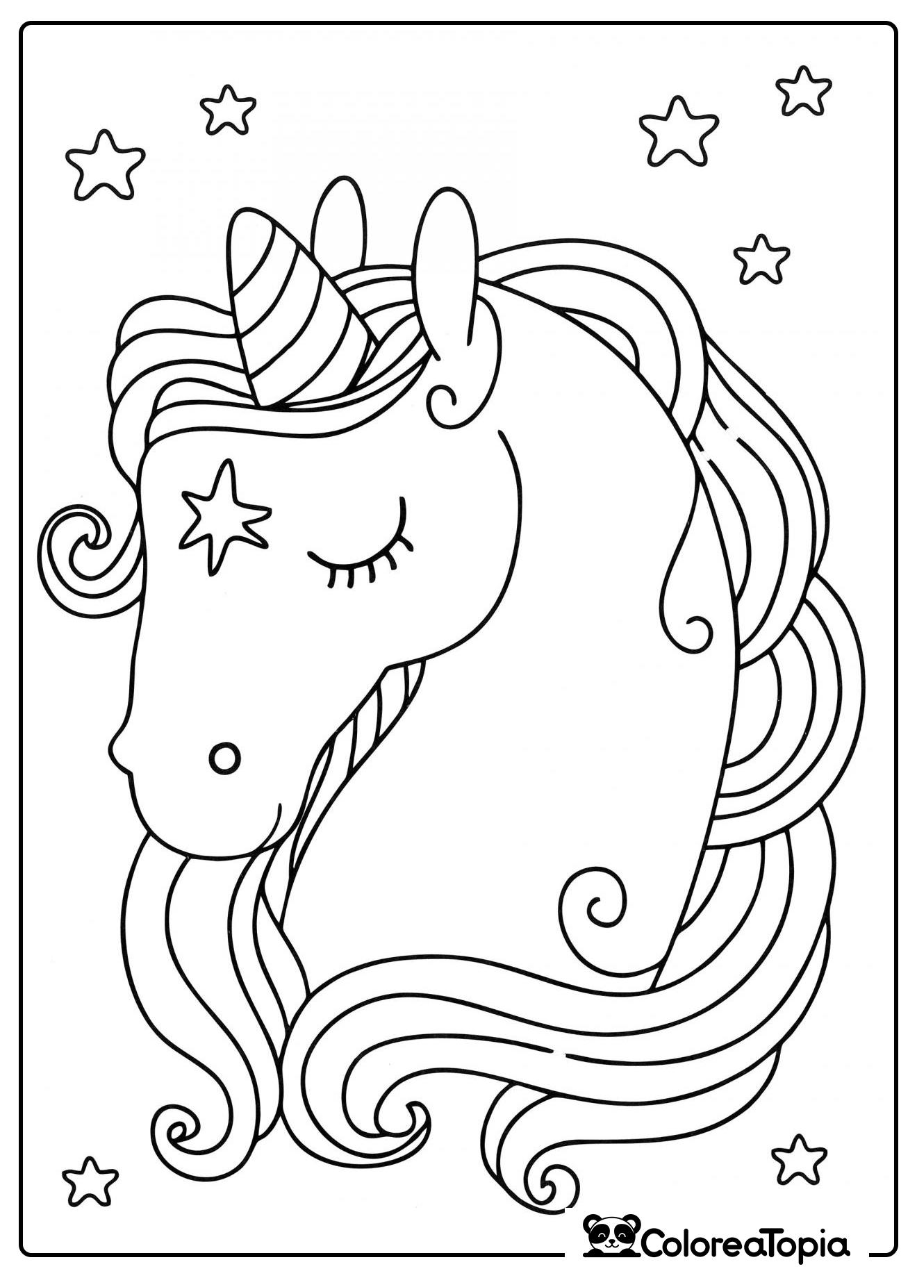 Unicornio hermoso - dibujo para colorear