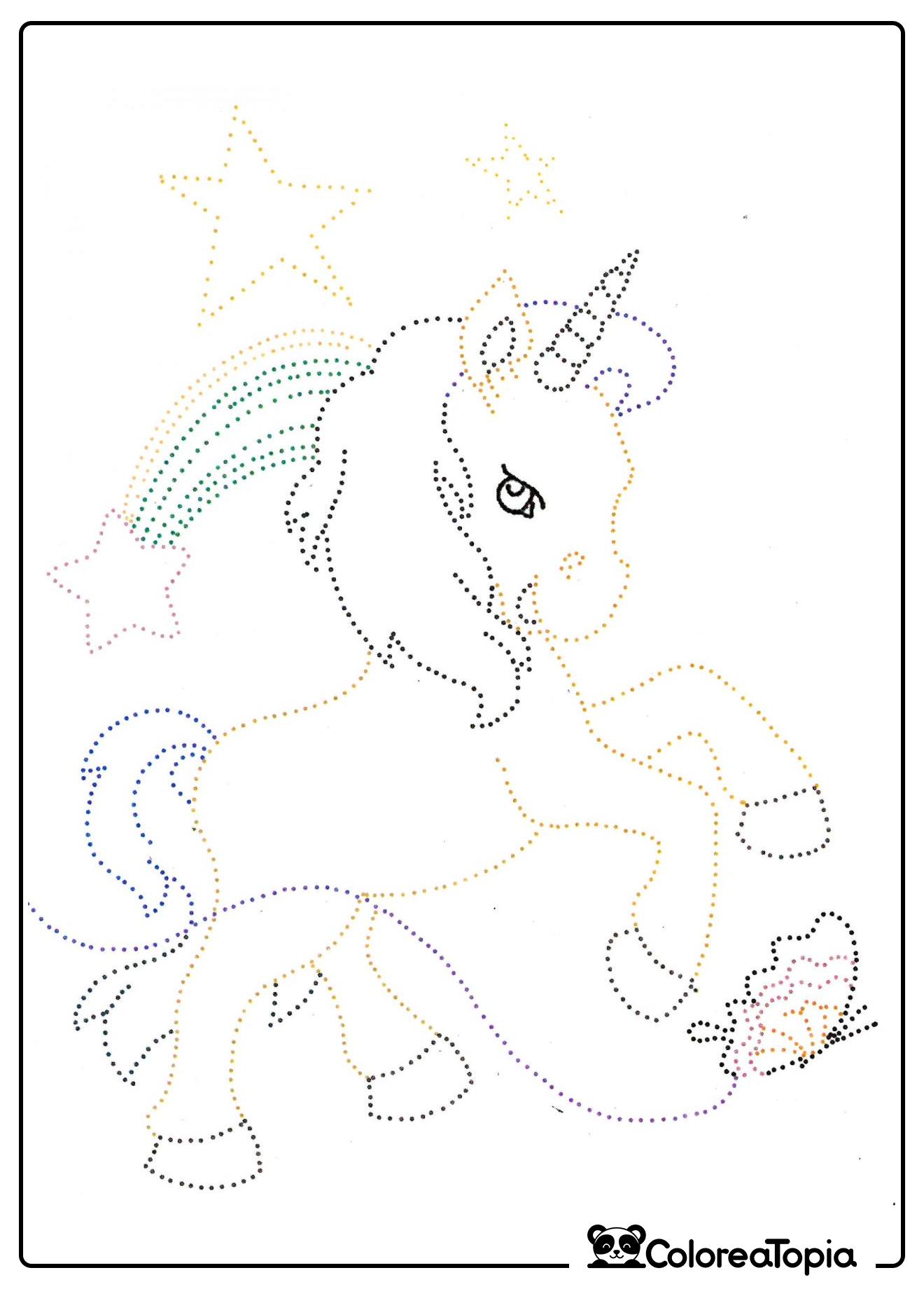 Unicornio saltando - dibujo para colorear