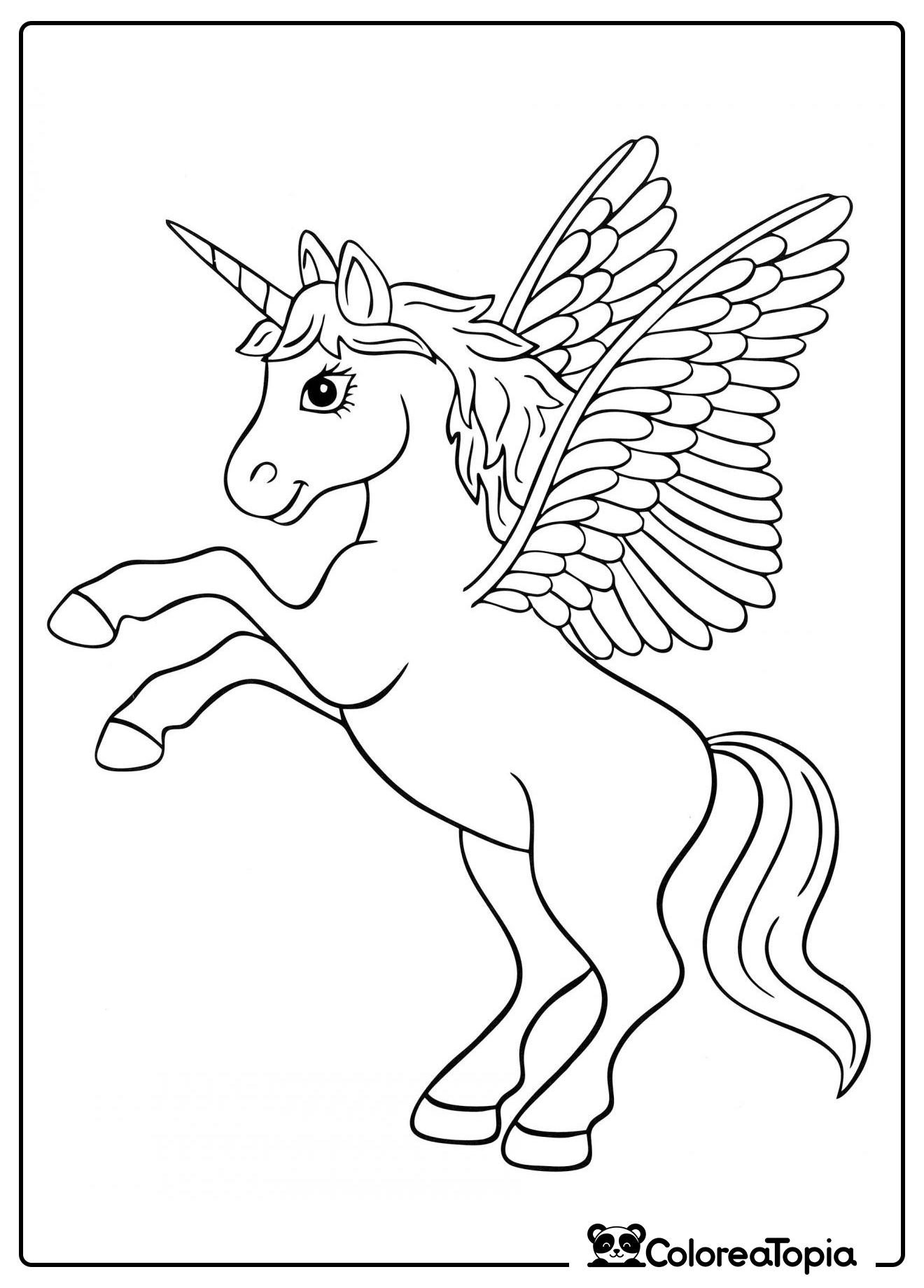 Unicornio saltando - dibujo para colorear