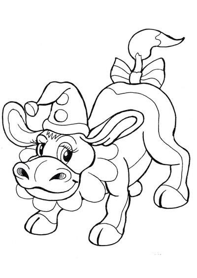 Vaca con sombrero