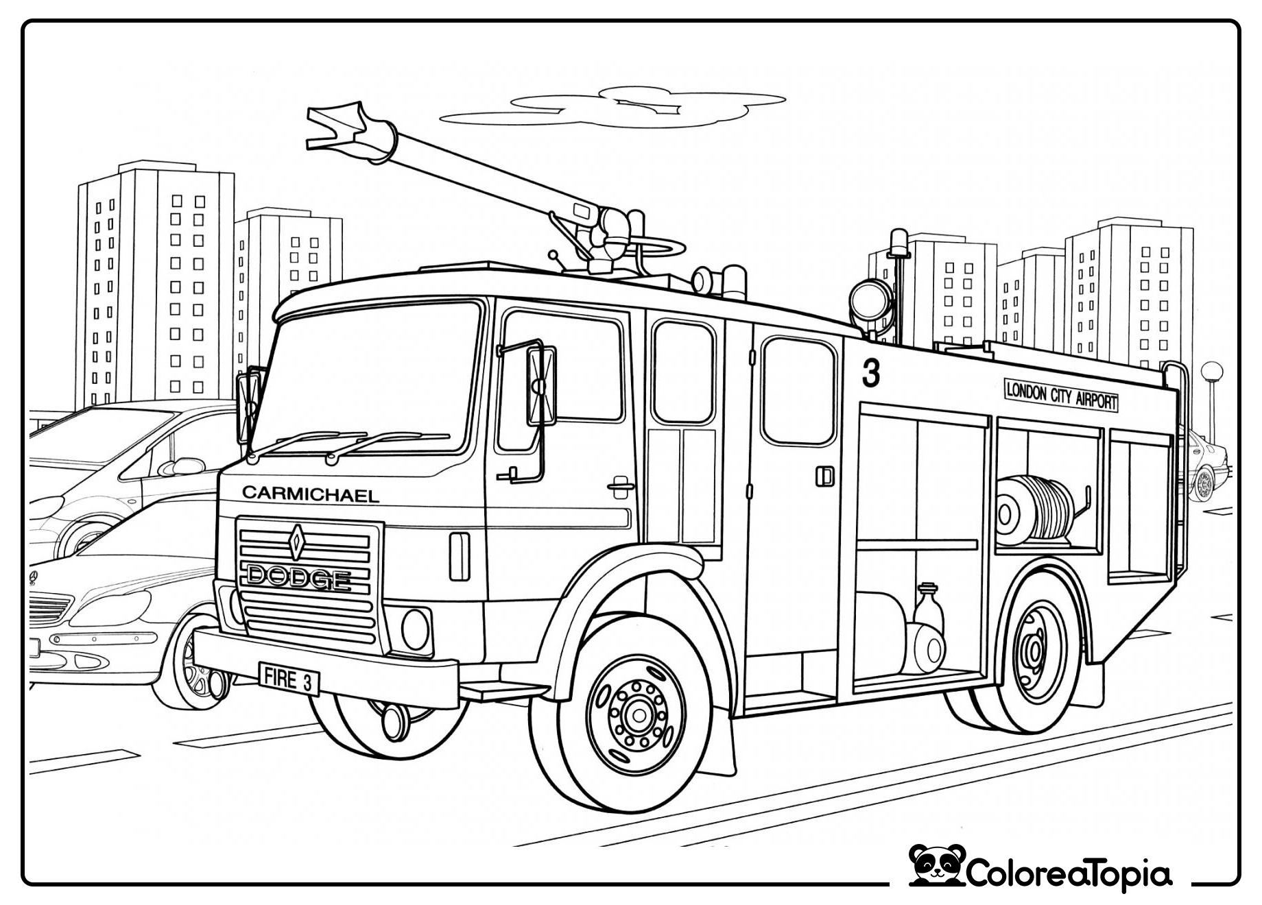Vehículo de bomberos del aeropuerto - dibujo para colorear