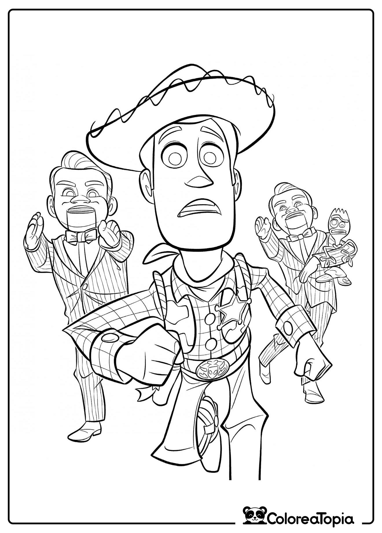 Woody huye de los títeres - dibujo para colorear