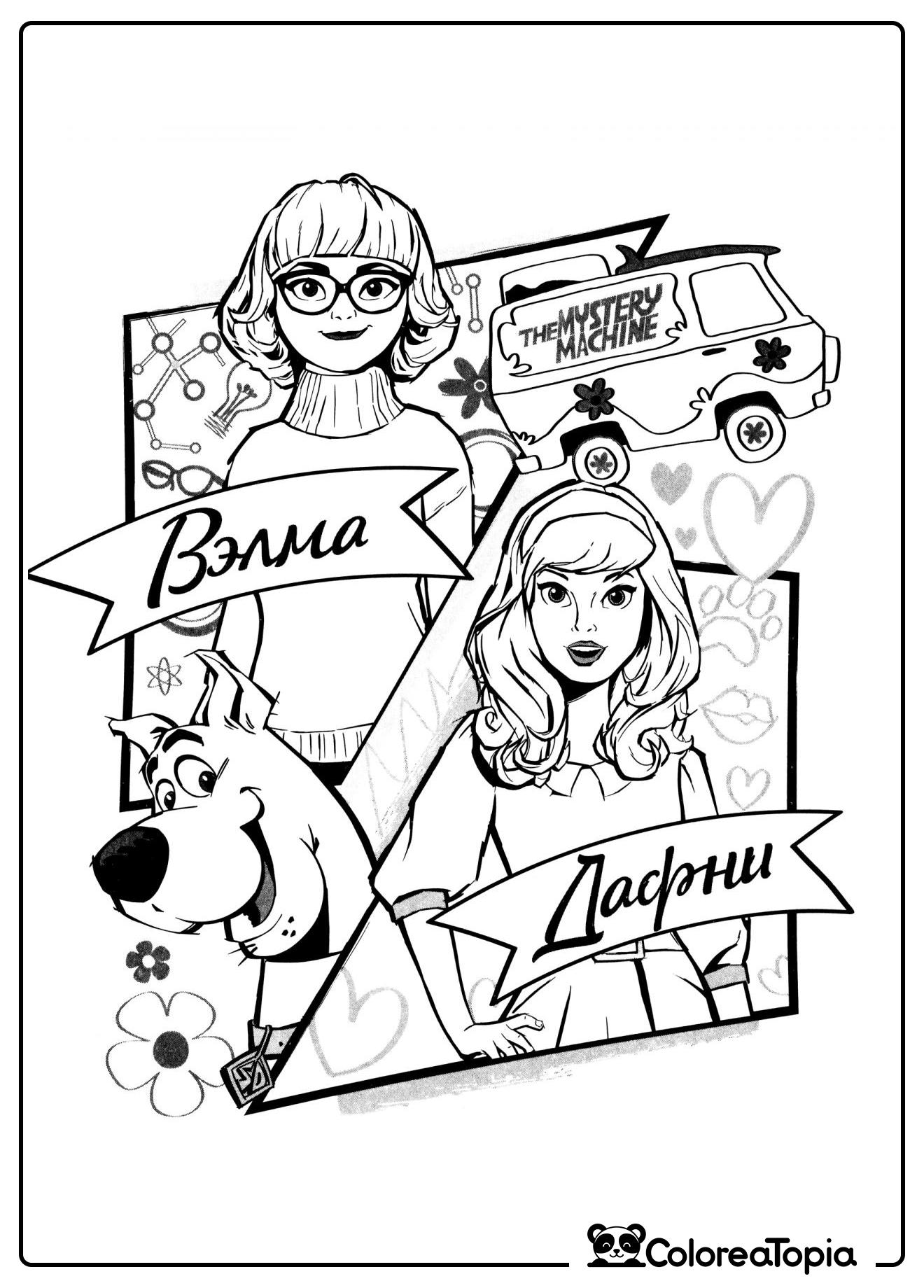 Amigas Velma y Daphne - dibujo para colorear