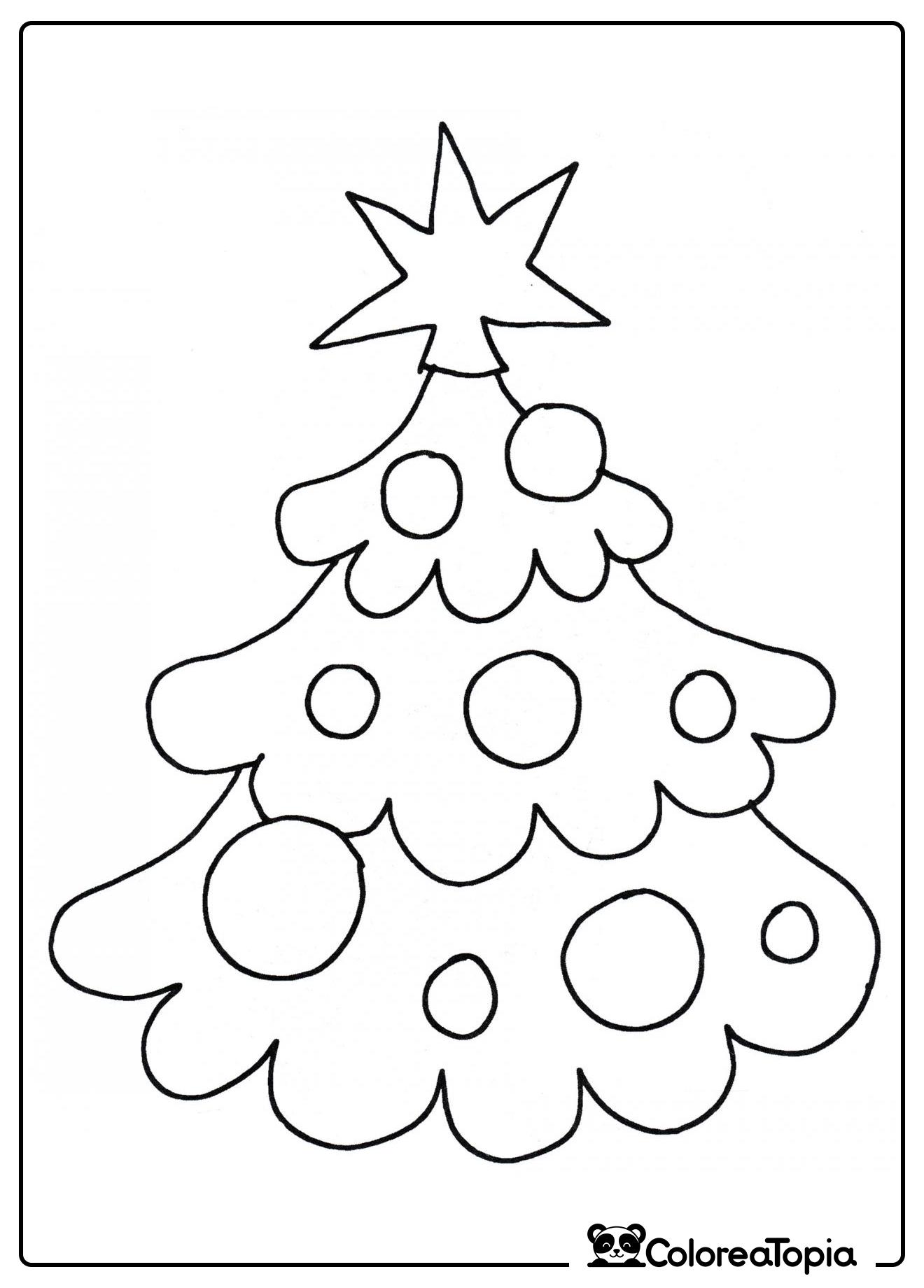 Árbol de Navidad con estrella - dibujo para colorear