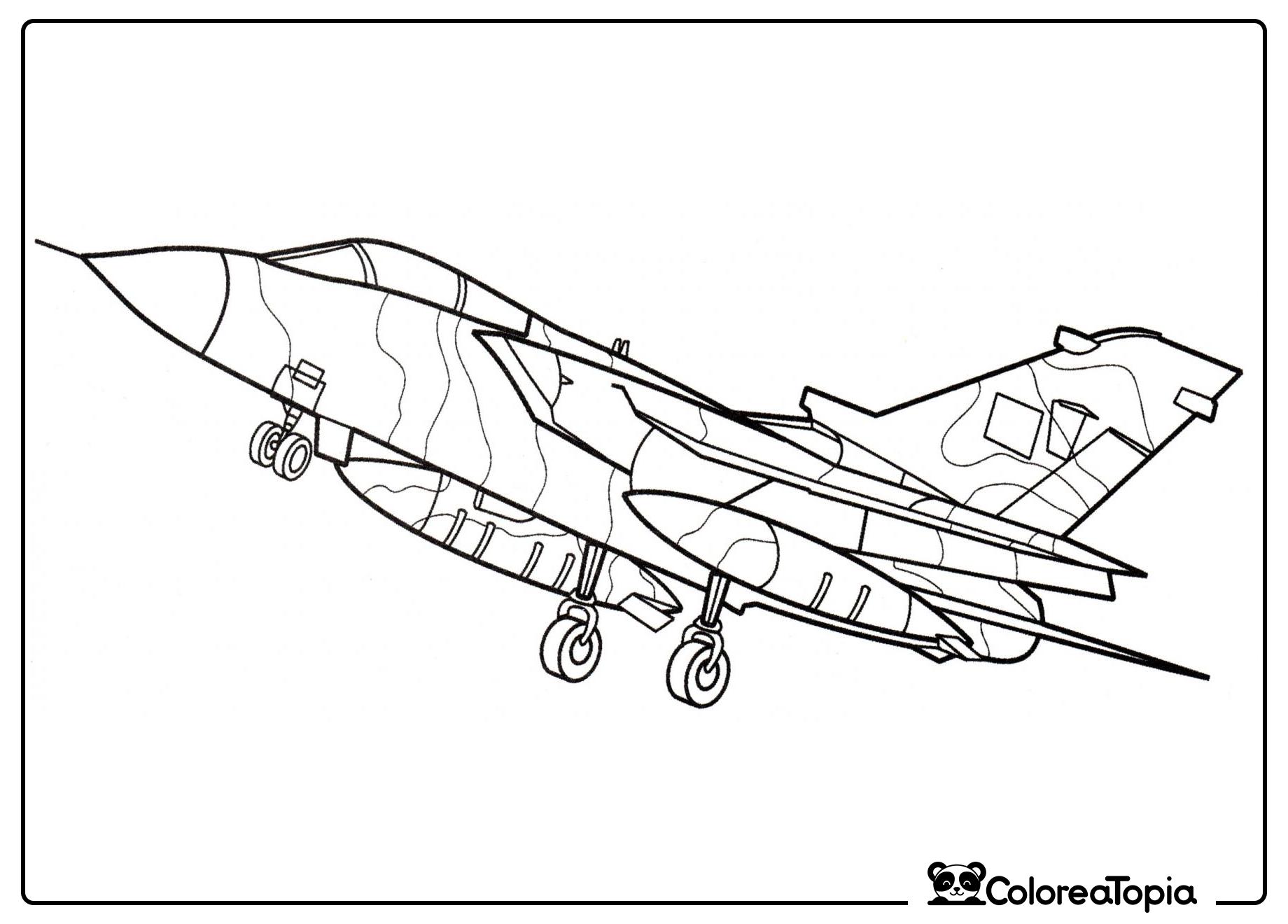 Avión de combate Tornado - dibujo para colorear