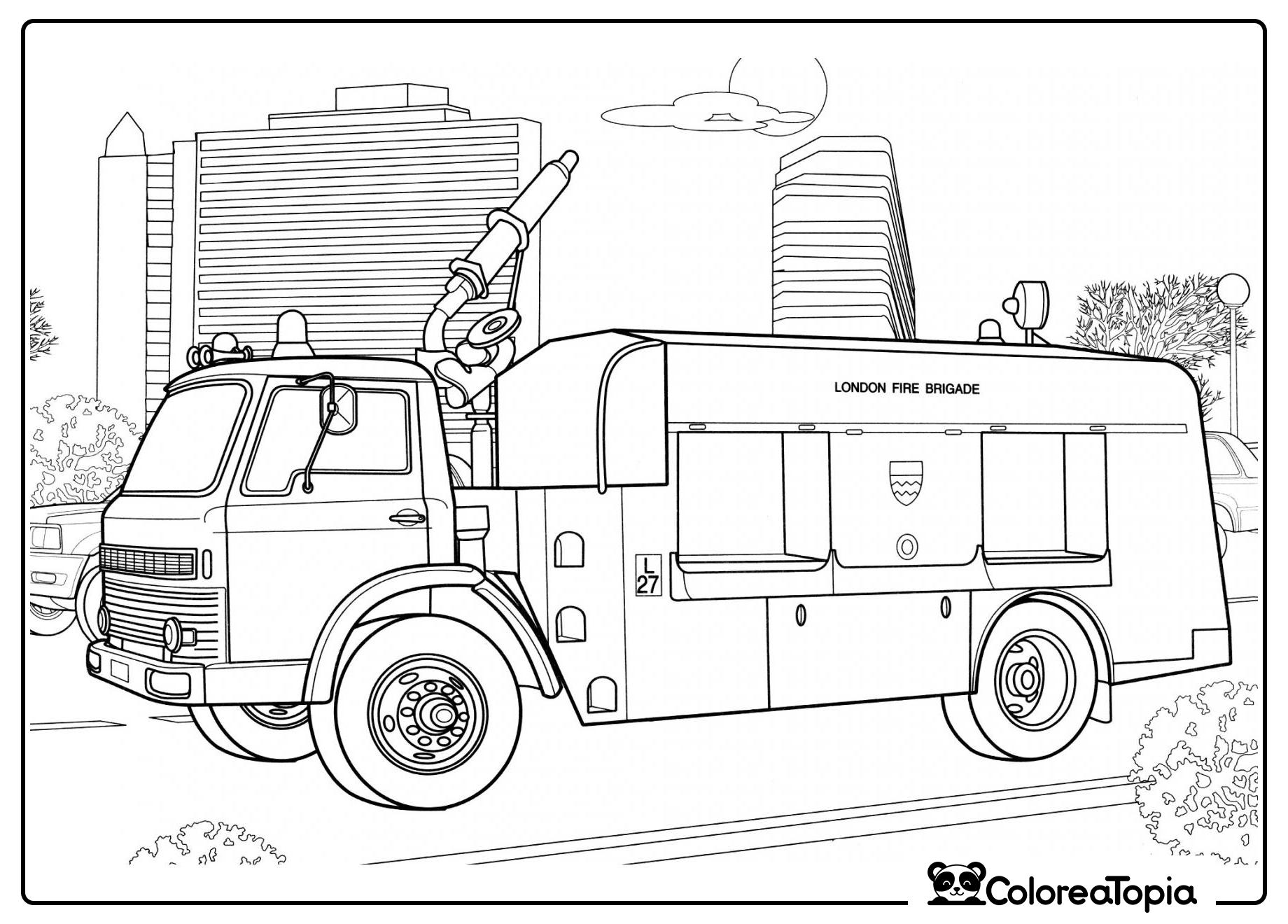 Camión de bomberos Range Rover 1965 - dibujo para colorear