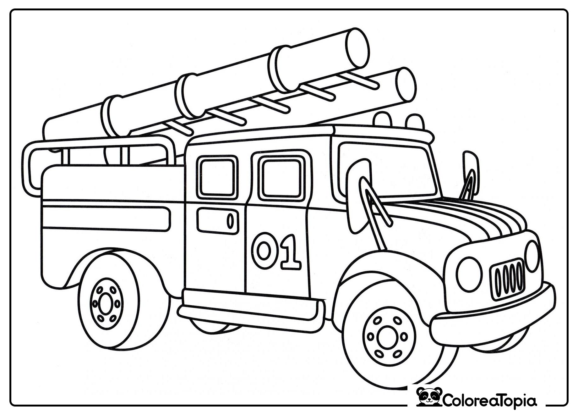 Camión de bomberos ZIL - dibujo para colorear