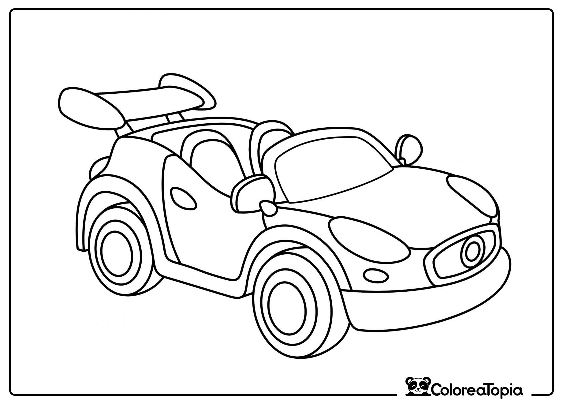 Coche de carreras con alerón - dibujo para colorear