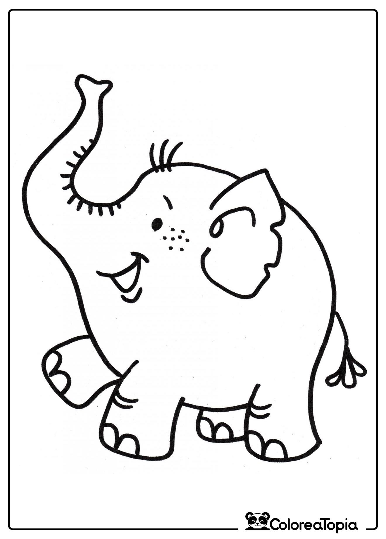 Elefantito - dibujo para colorear