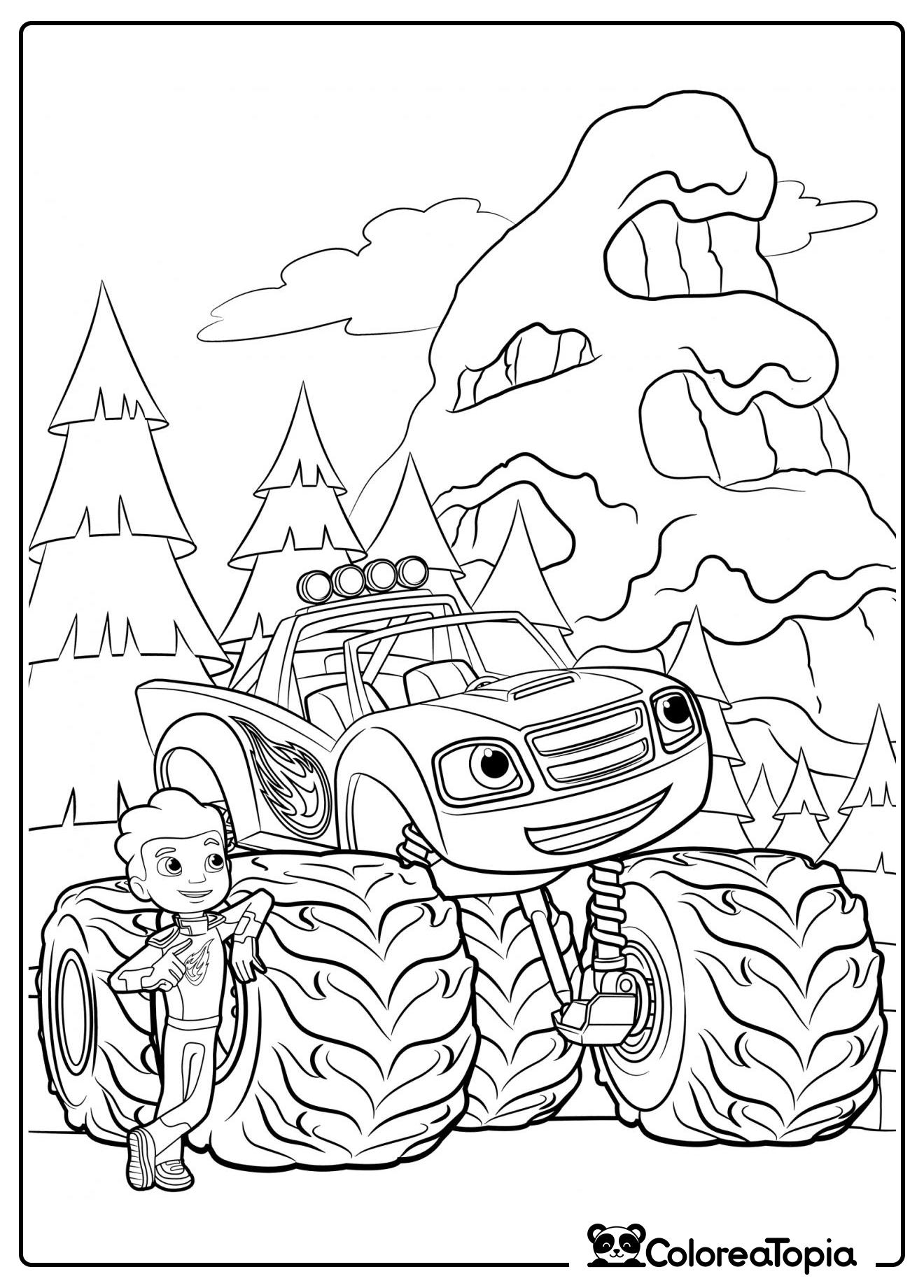 Flash y AJ en el bosque - dibujo para colorear