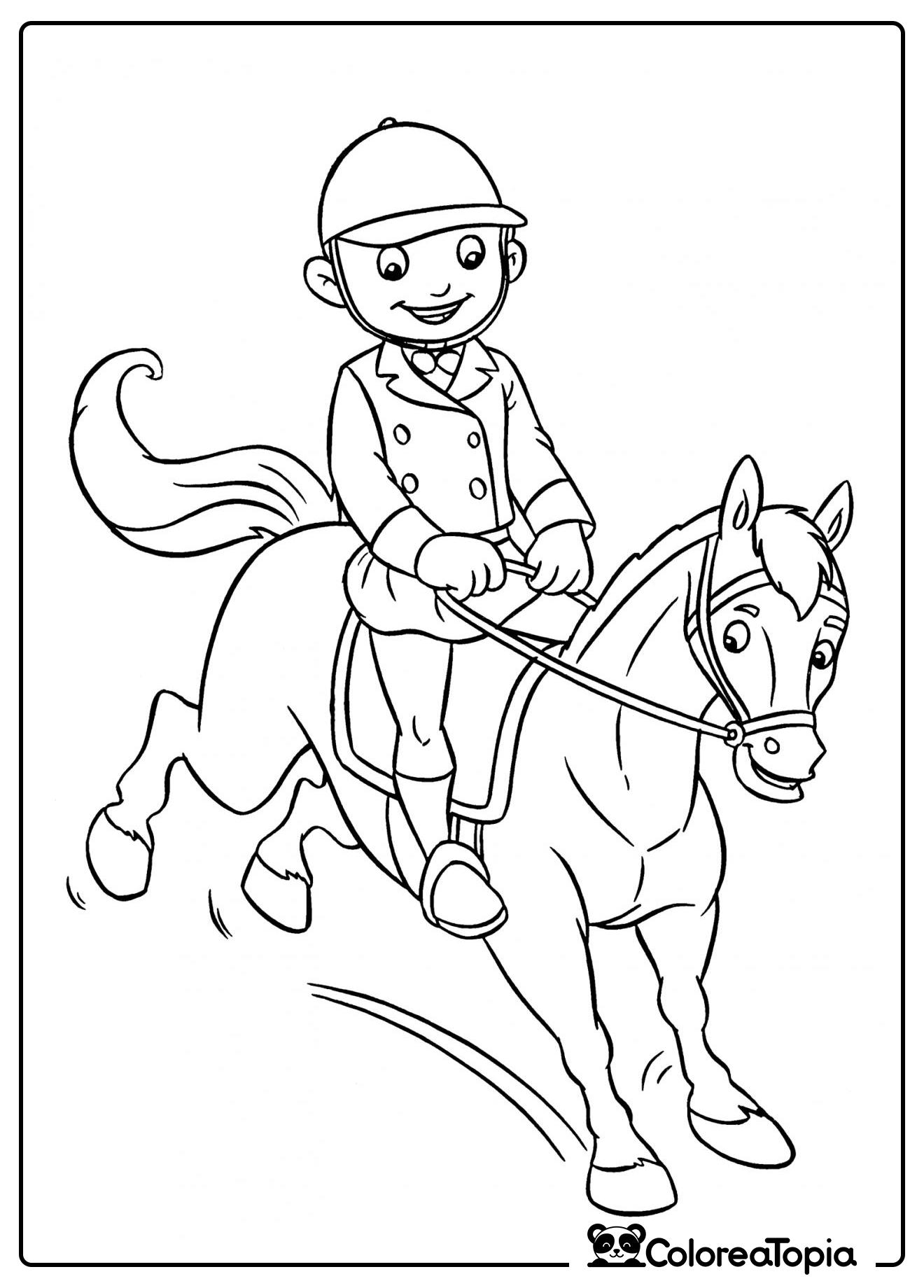 Jinete a caballo - dibujo para colorear