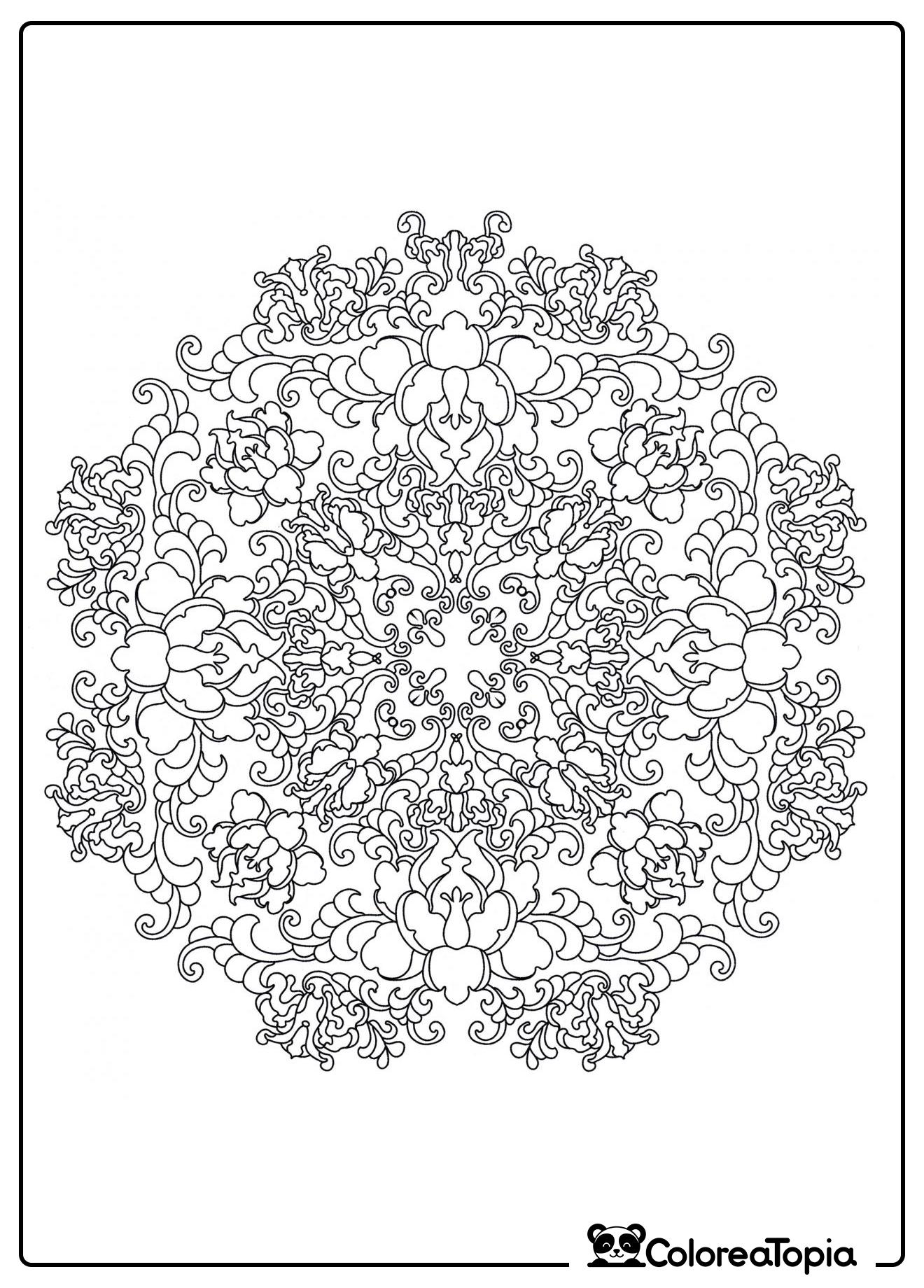 Mandala Inspiración de la naturaleza - dibujo para colorear