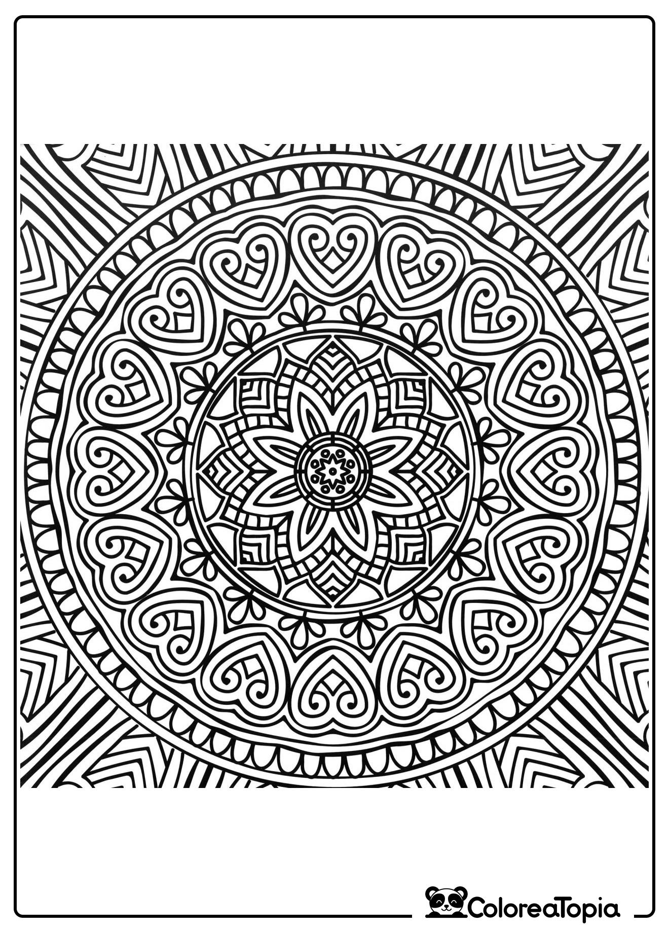 Mandala Jardines de primavera - dibujo para colorear