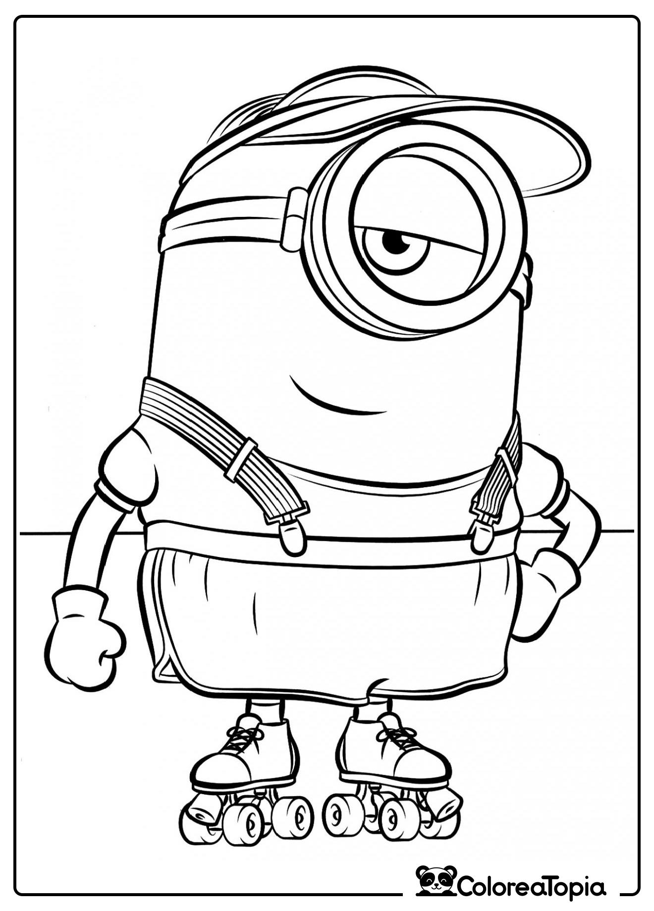 Minion en patines - dibujo para colorear