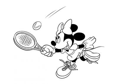 Minnie atrapa la pelota de tenis