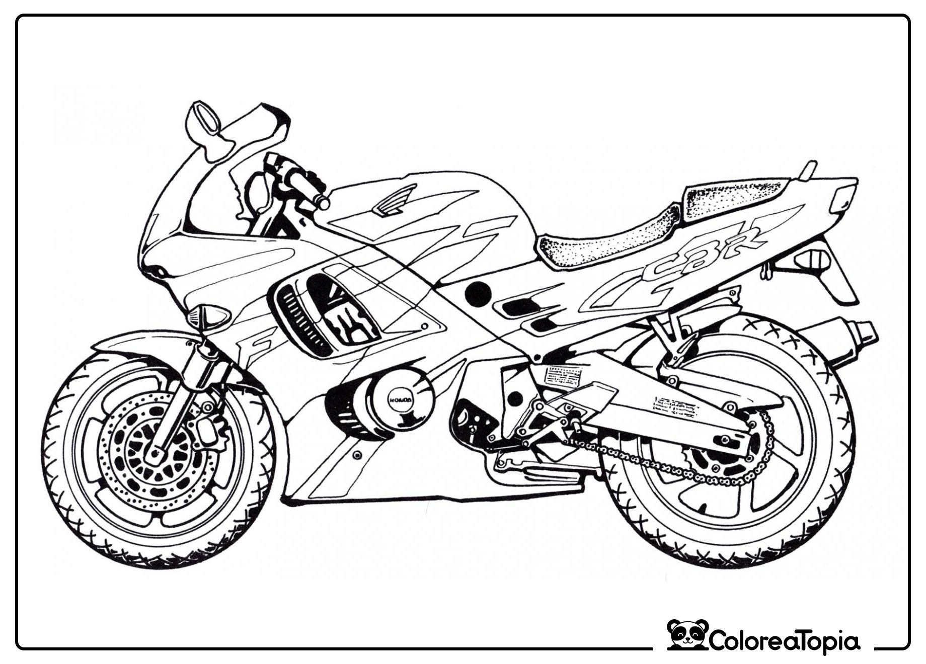 Motocicleta deportiva Honda - dibujo para colorear