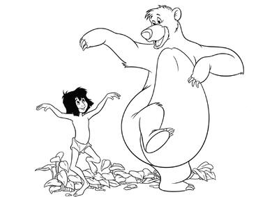 Mowgli y Baloo bailan