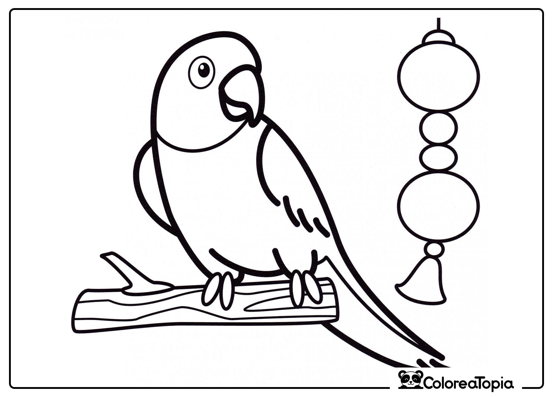 Pajarito en el árbol - dibujo para colorear