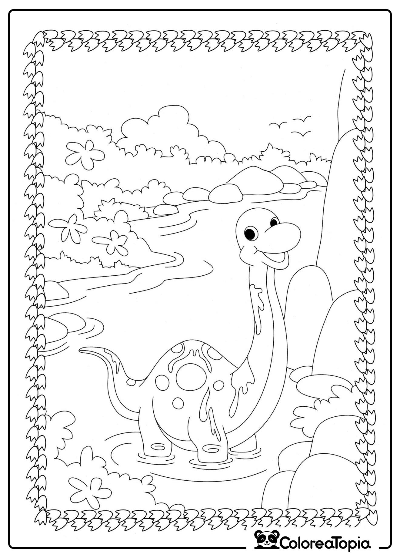 Pequeño Diplodoco - dibujo para colorear