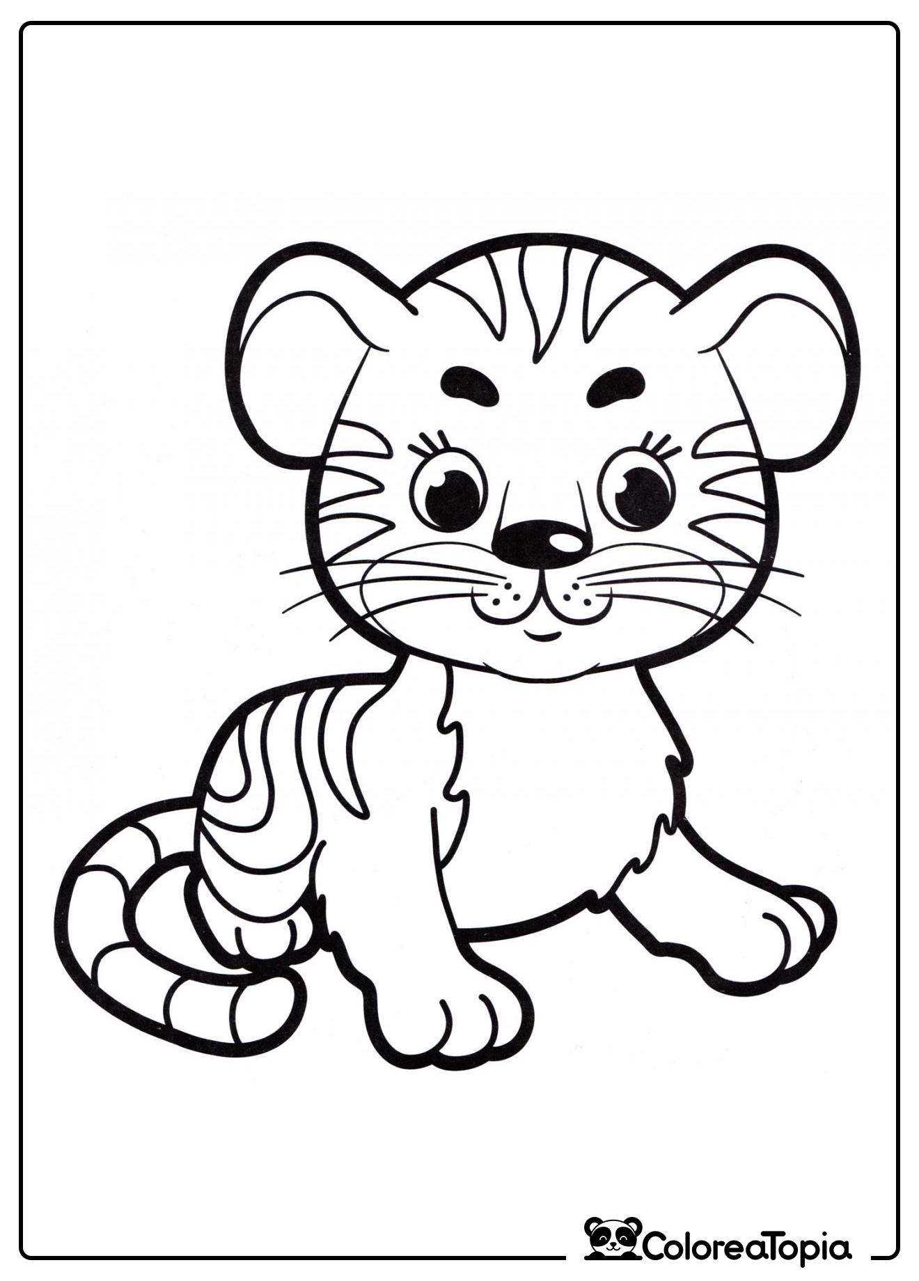 Pequeño tigre - dibujo para colorear