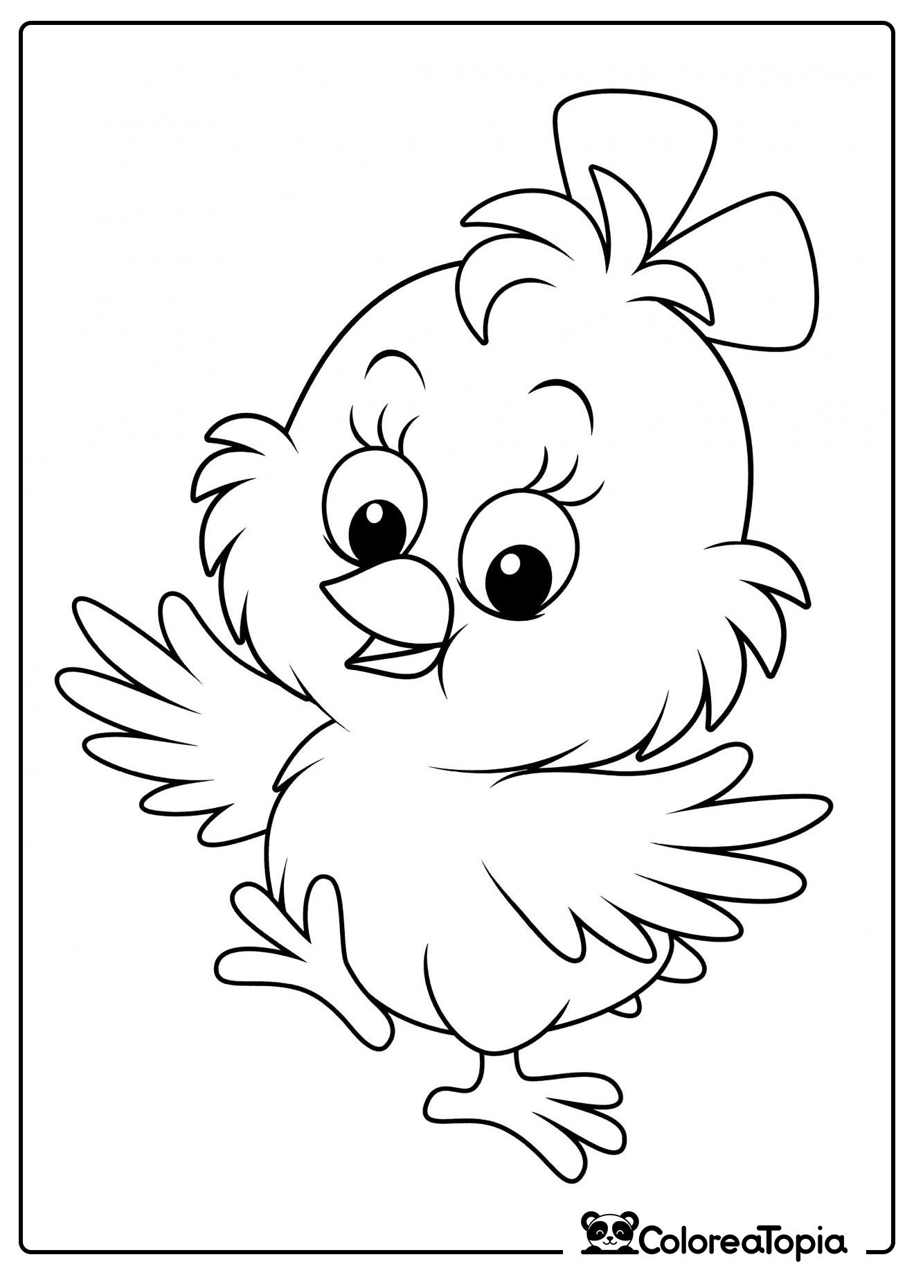 Pollito lindo - dibujo para colorear