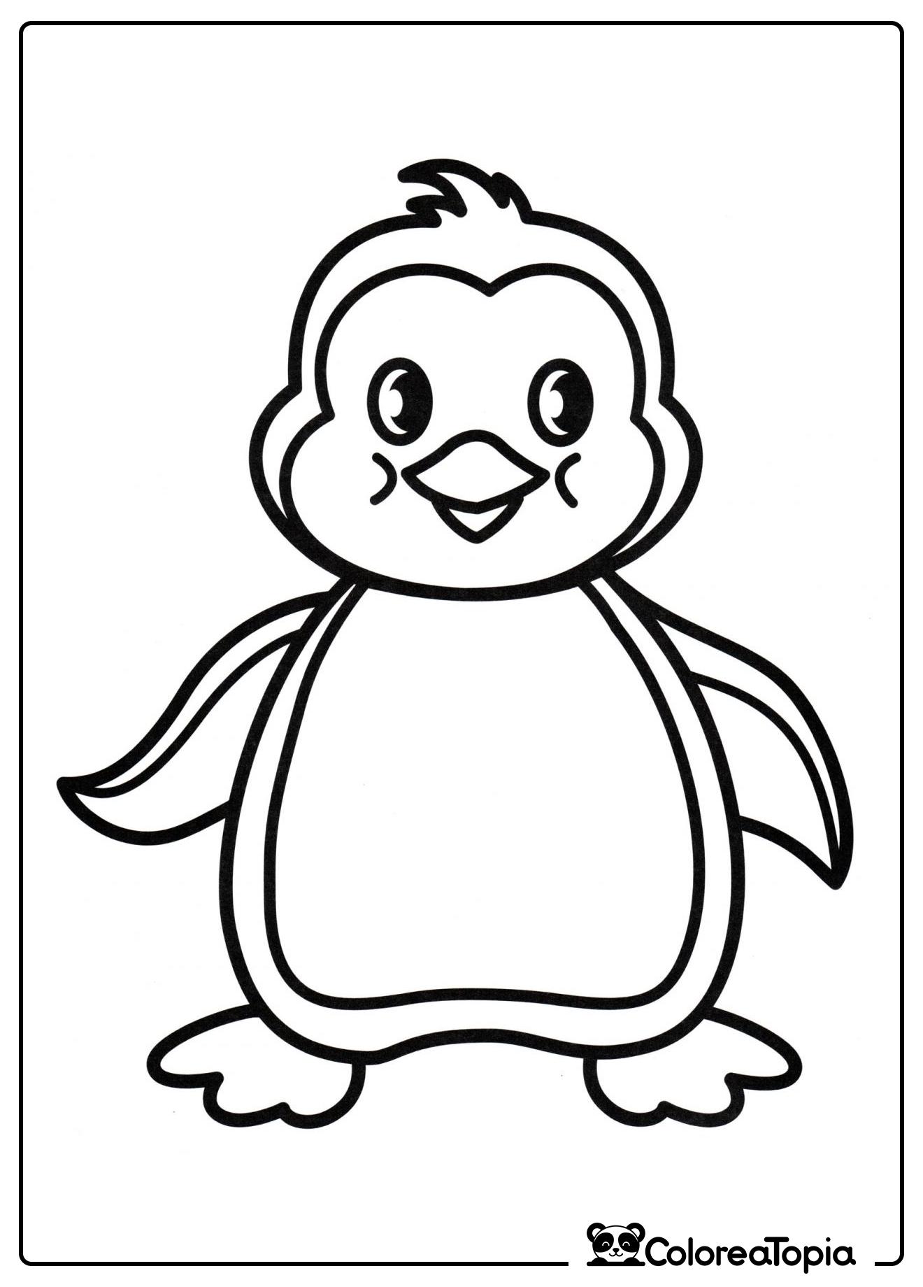 Bebé pingüino - dibujo para colorear