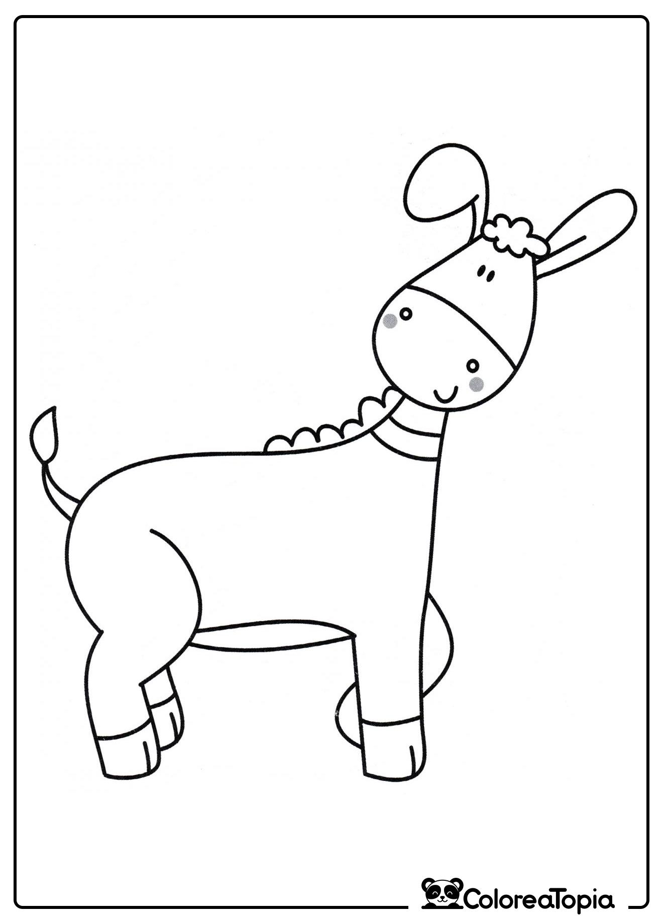 Burro sonriente - dibujo para colorear