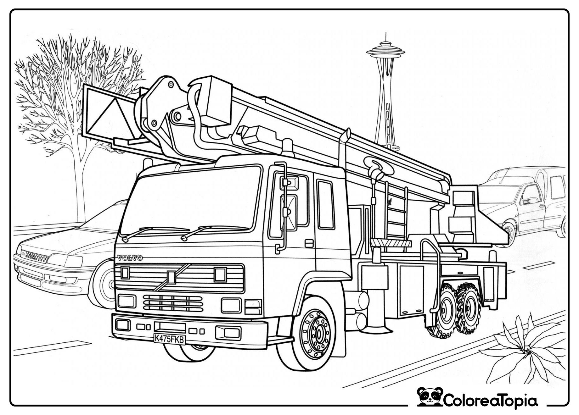 Camión de bomberos Volvo - dibujo para colorear