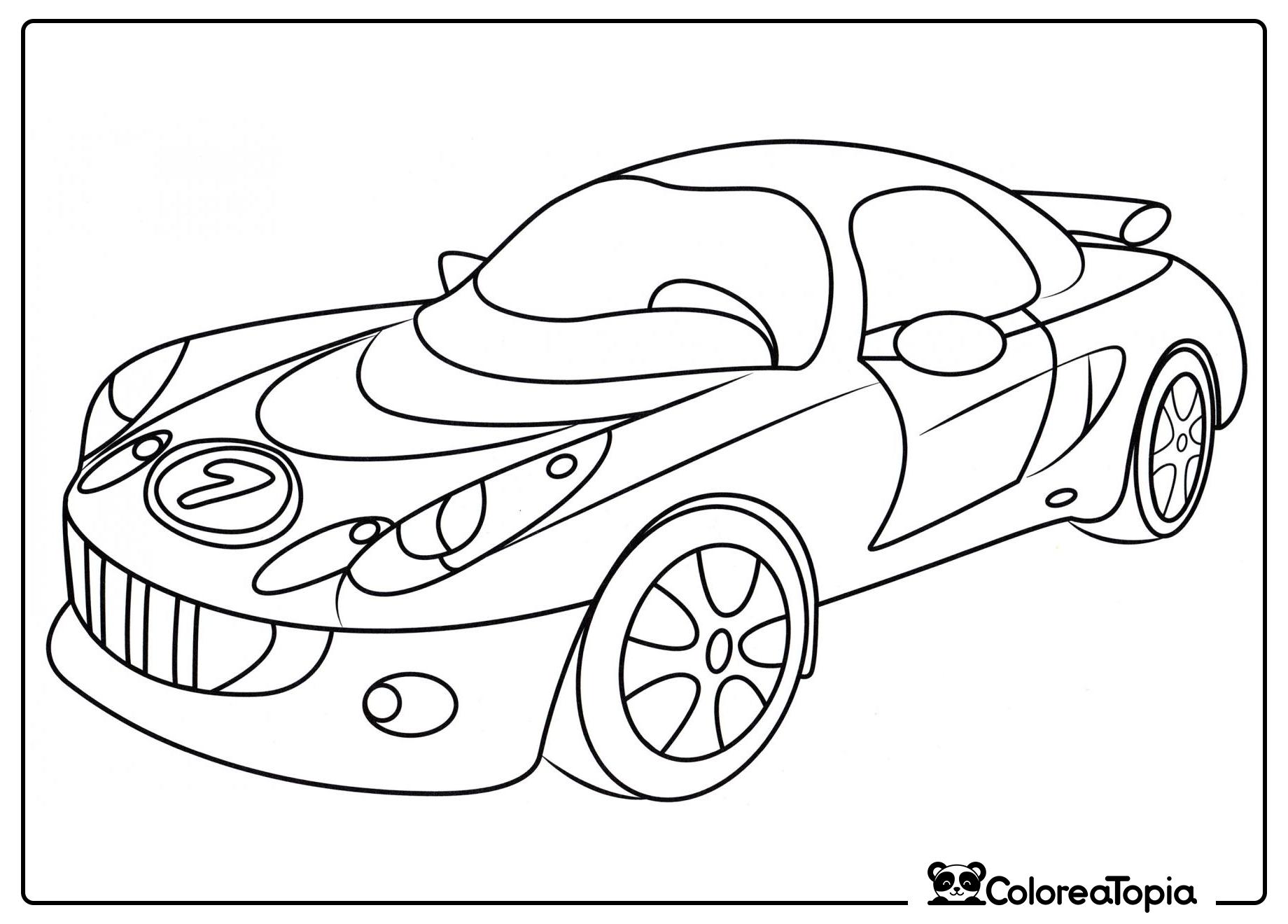 Coche de carreras brillante - dibujo para colorear