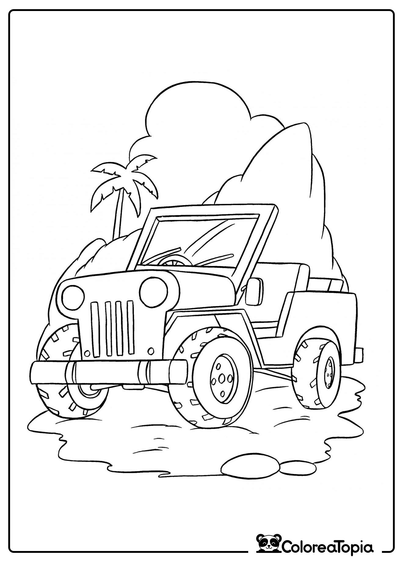 Coche para safari - dibujo para colorear