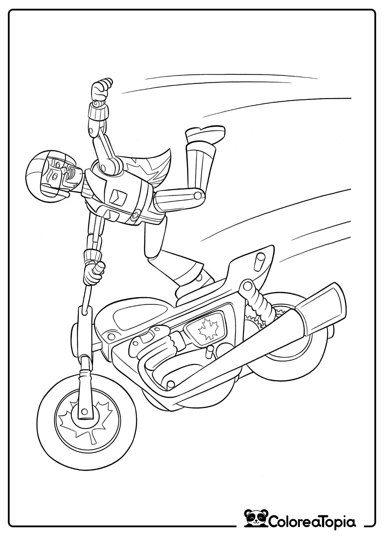 El duque Kabum en motocicleta - dibujo para colorear