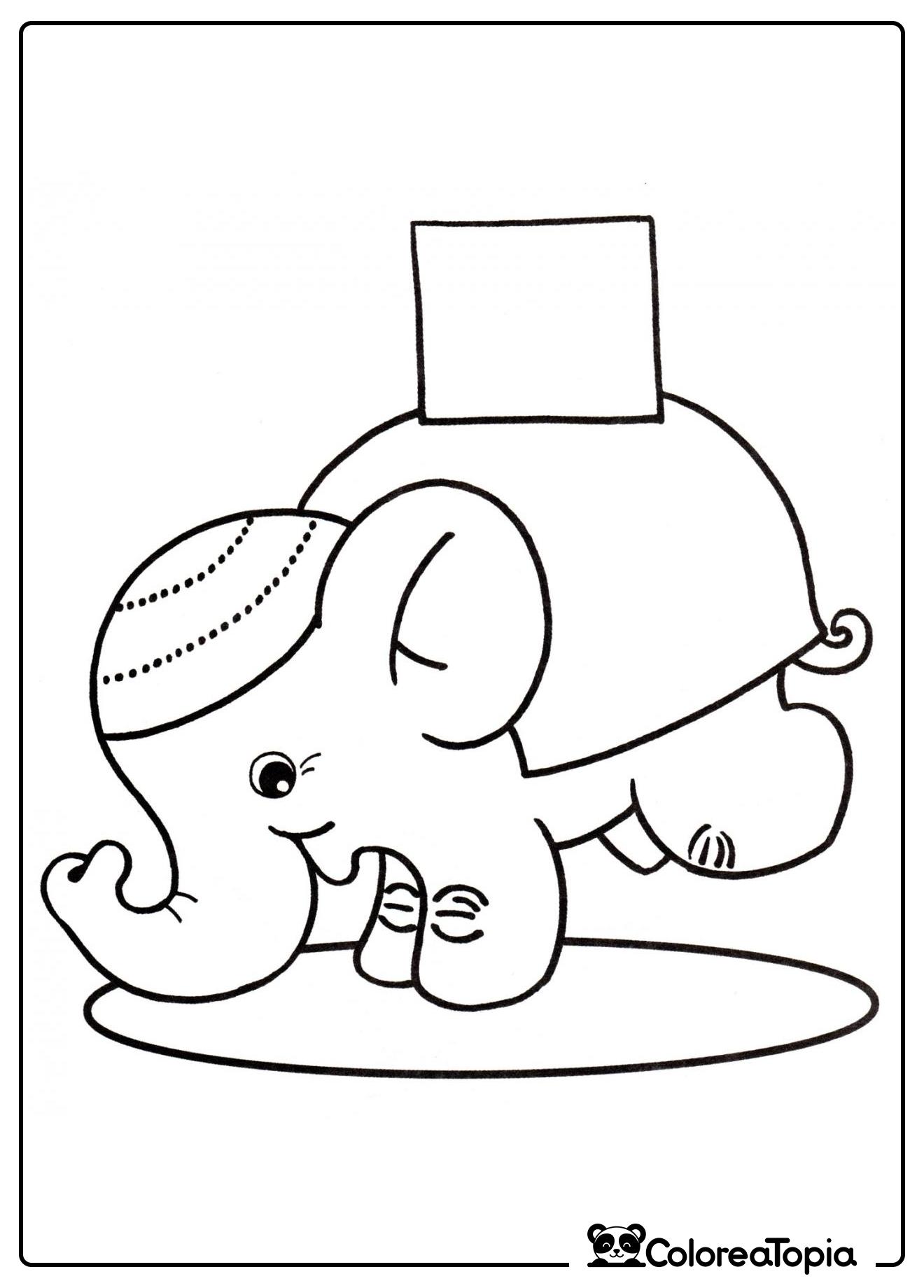 Elefante acróbata - dibujo para colorear