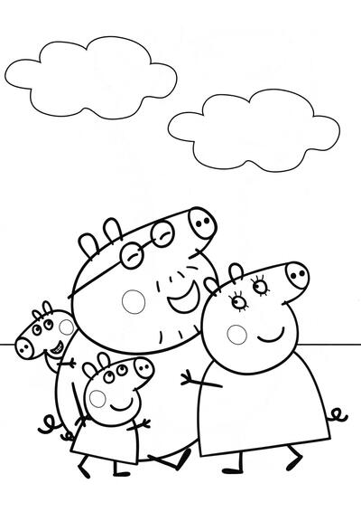 Familia feliz de Peppa Pig