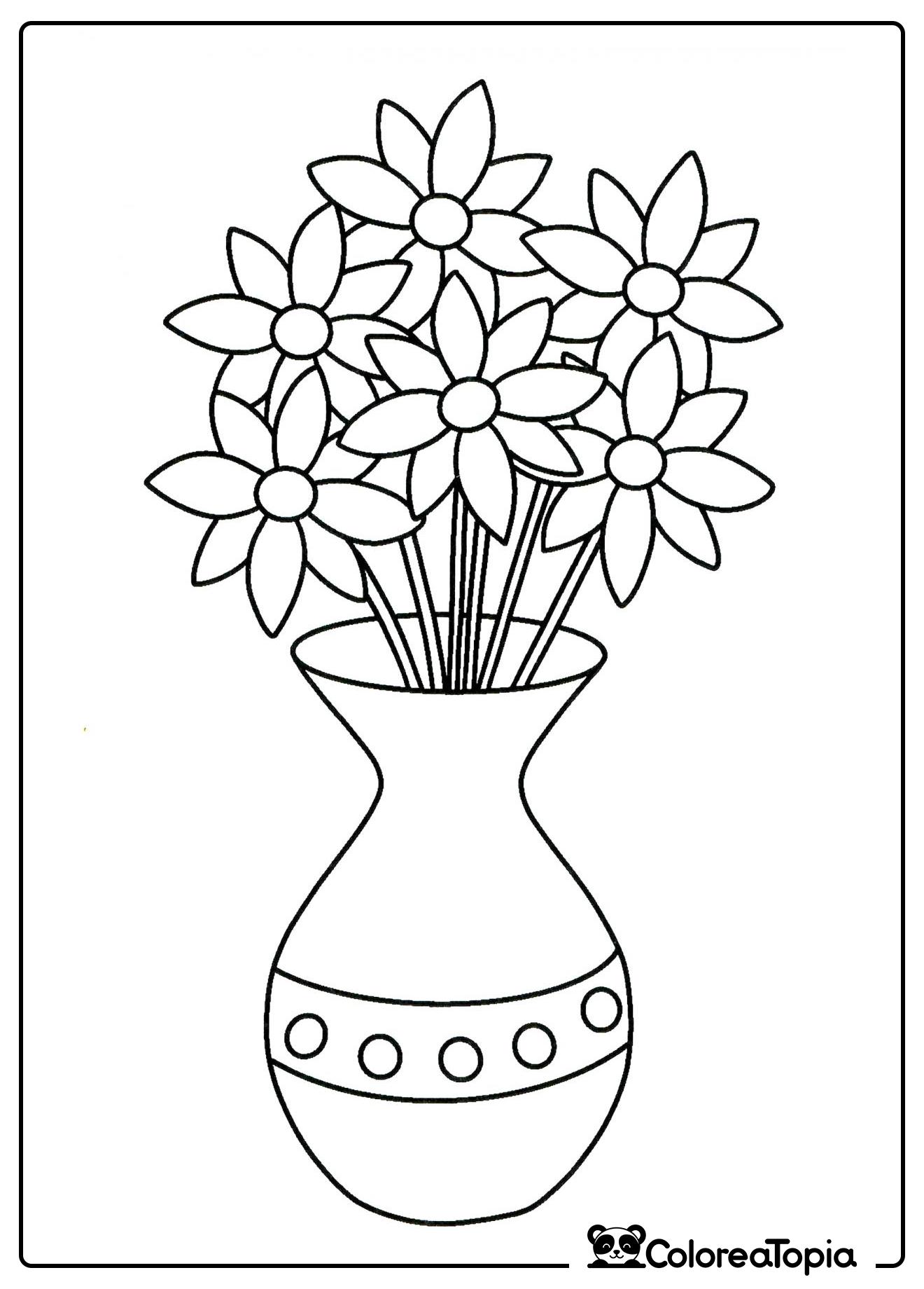 Flores en jarrón - dibujo para colorear