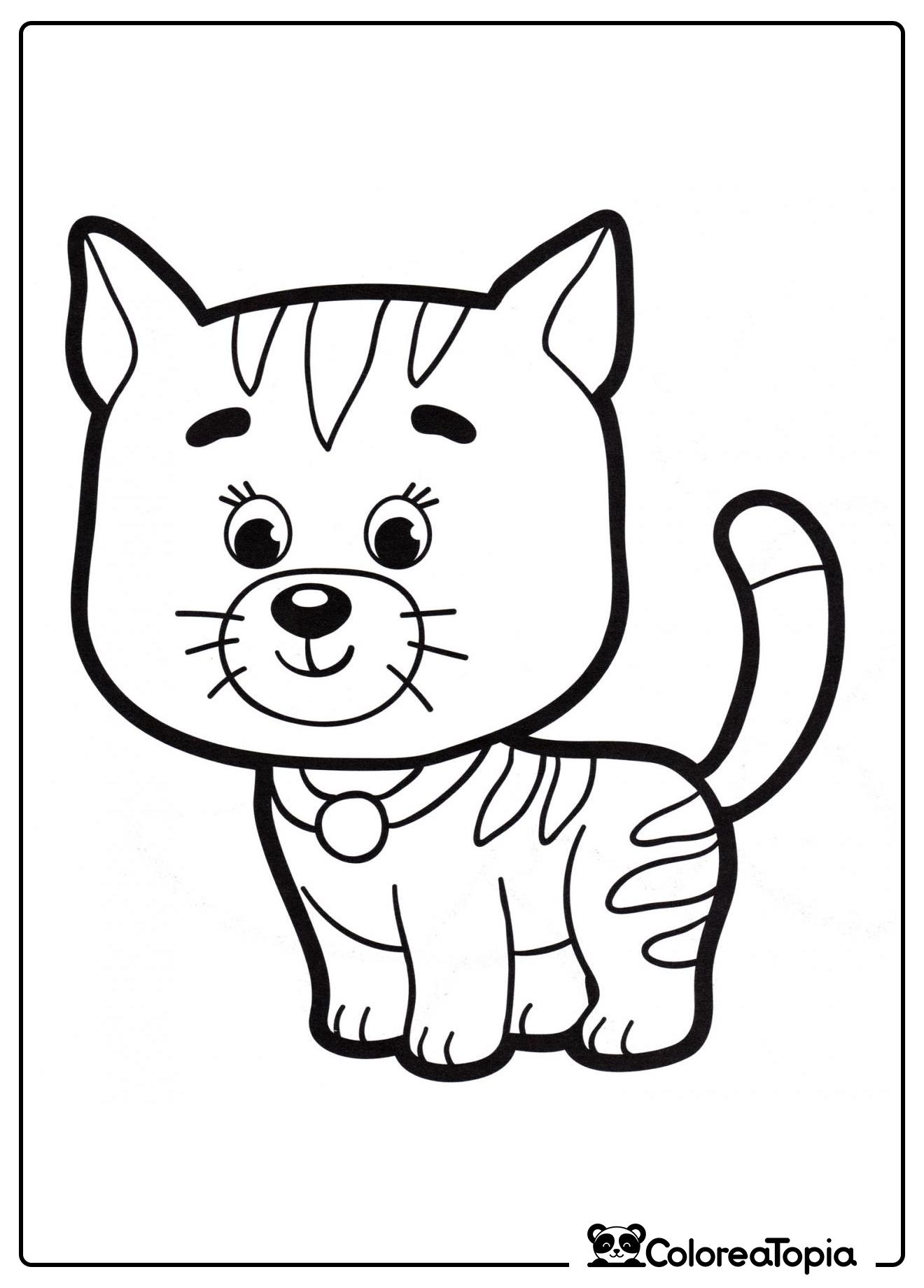 Gato rayado - dibujo para colorear