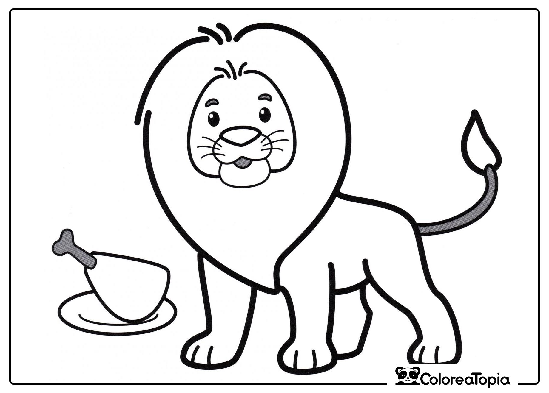 León feroz - dibujo para colorear