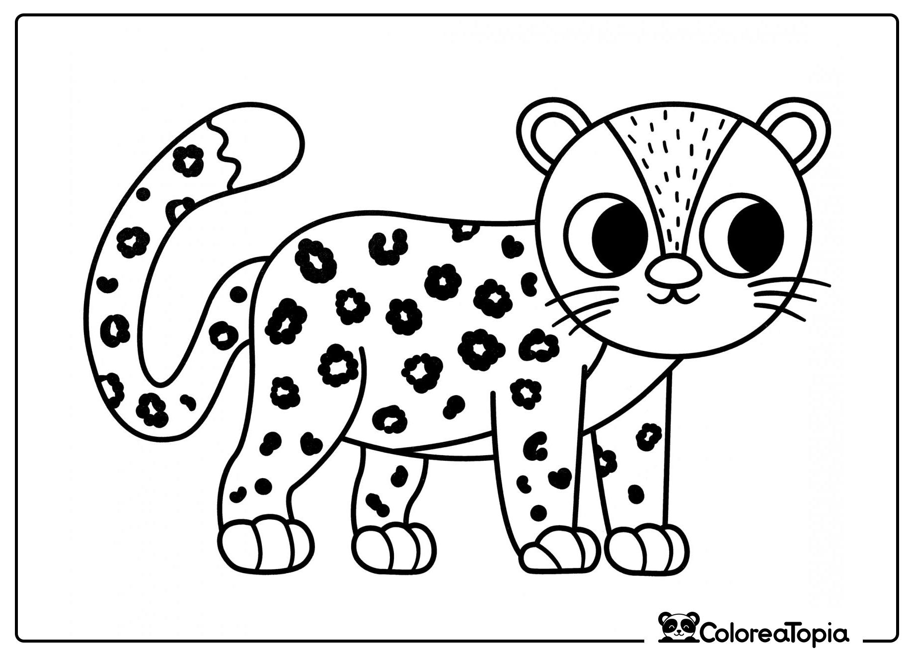 Leopardo ordenado - dibujo para colorear