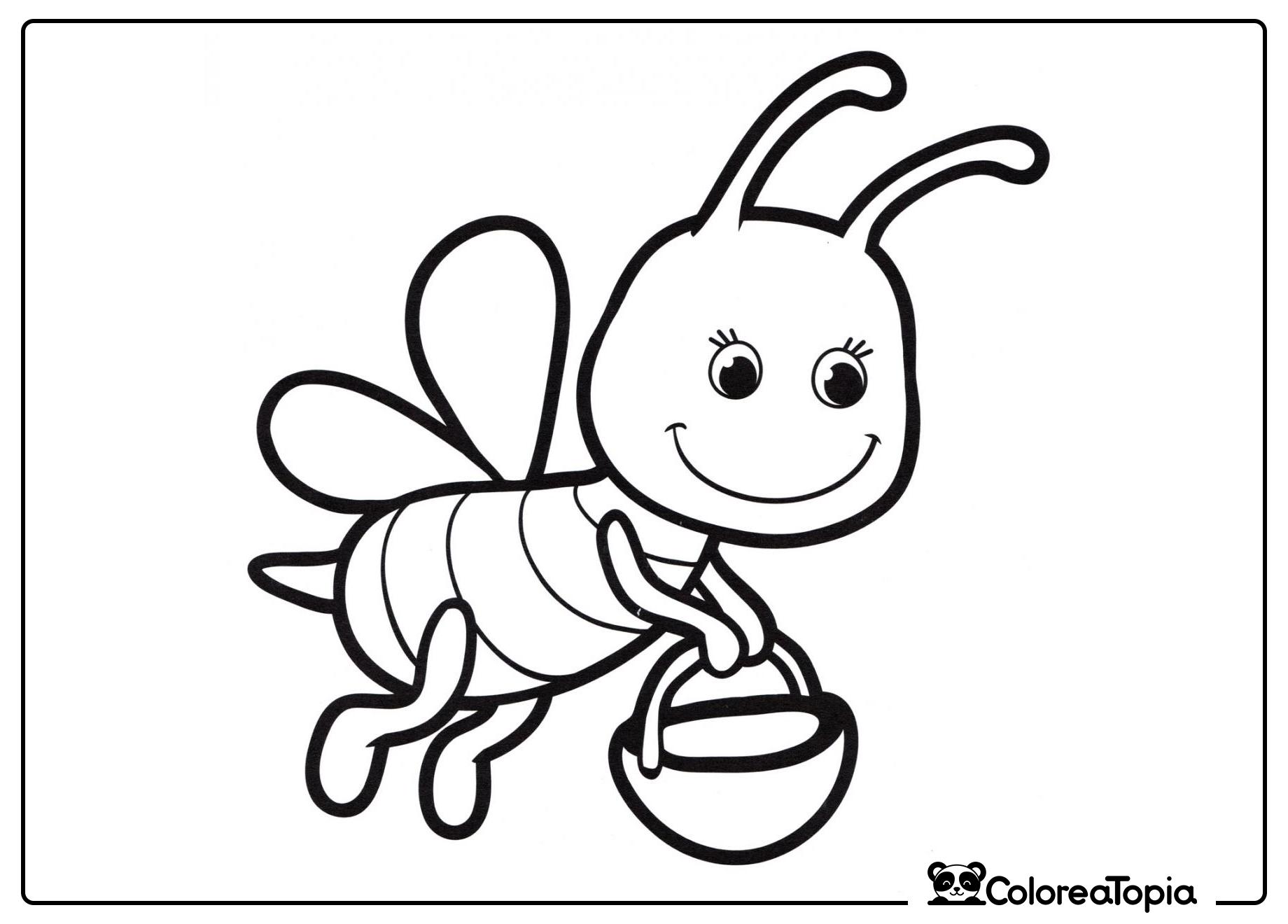 Linda abeja - dibujo para colorear