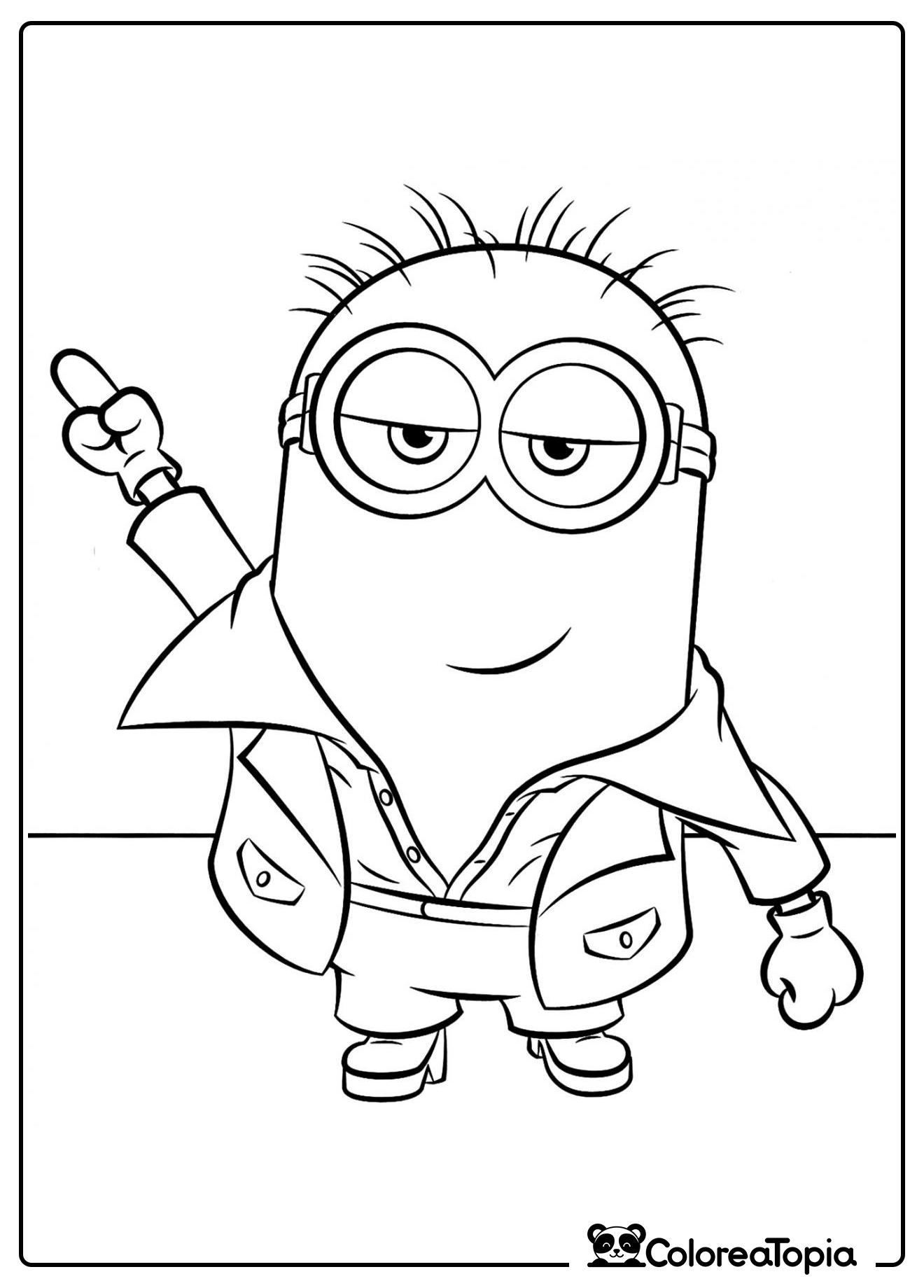 Minion elegante - dibujo para colorear