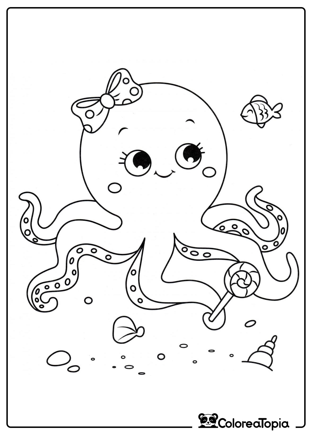 Niña pulpo - dibujo para colorear