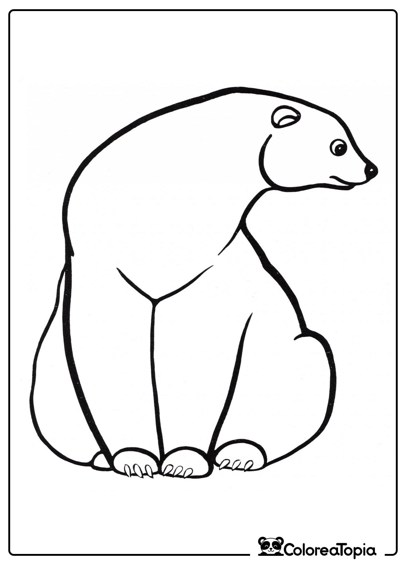 Oso polar de vacaciones - dibujo para colorear