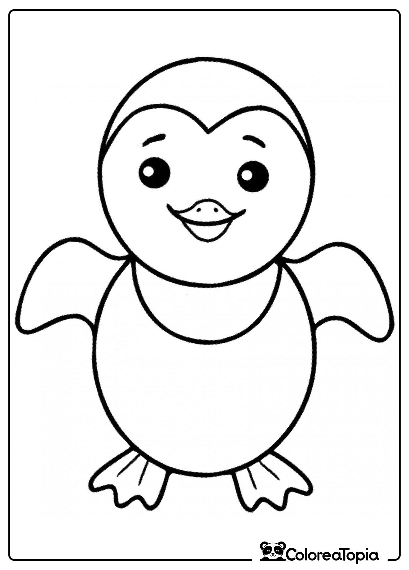 Pajarito pingüino - dibujo para colorear