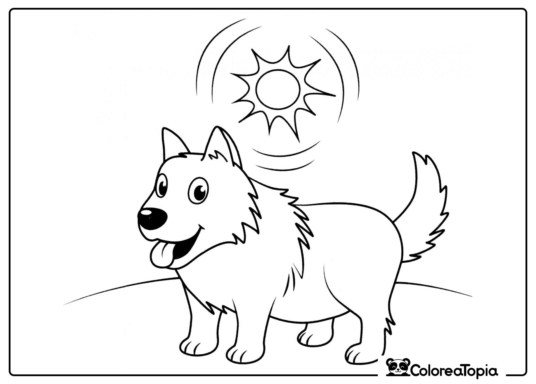 Perro contento - dibujo para colorear