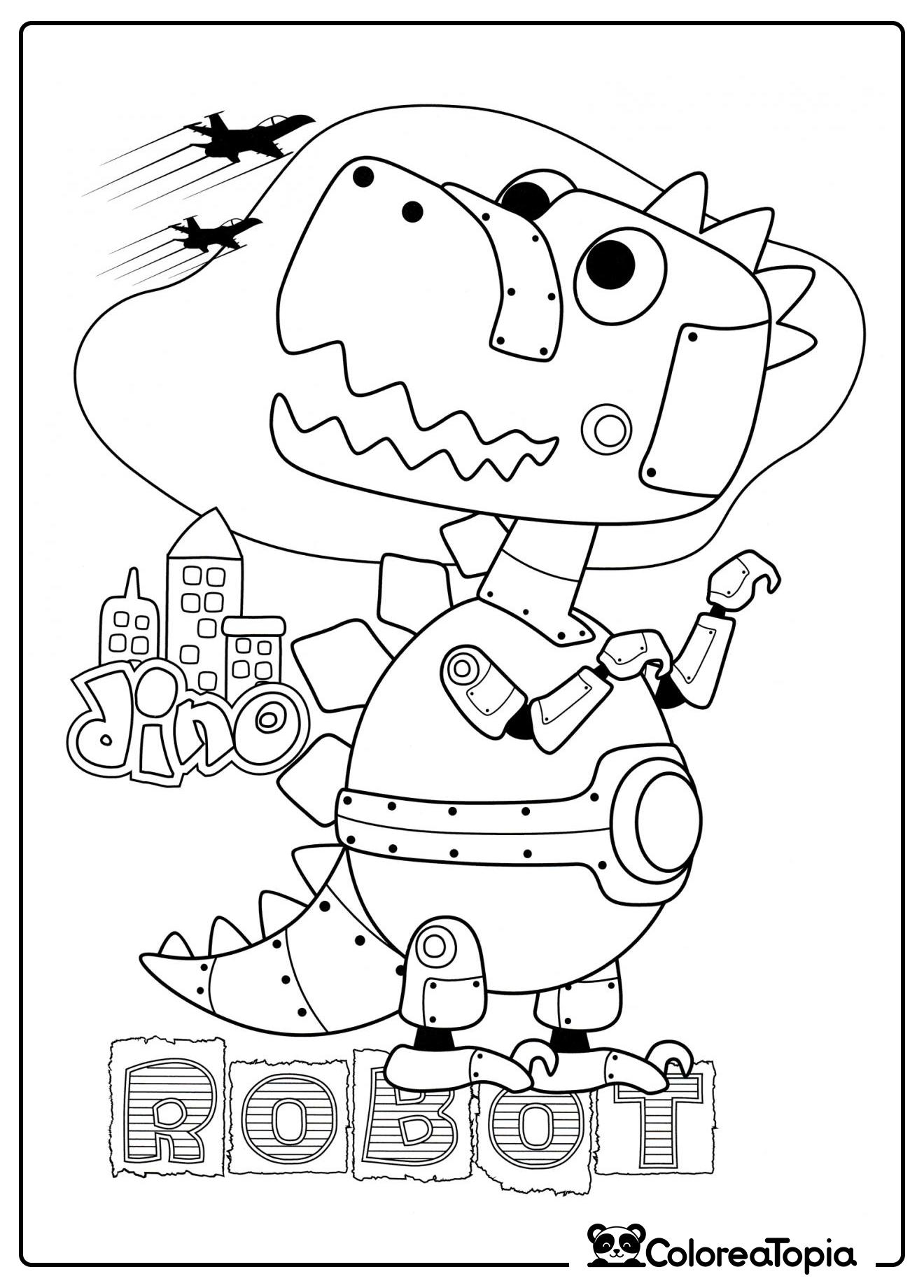 Robot-dinosaurio - dibujo para colorear